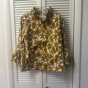 Elizabeth Wilson, ruffled collar top, size large.